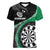 Personalised New Zealand Darts Women V-Neck T-Shirt Koru Tribal Tattoo and Silver Fern Maori Pattern Green Color