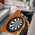 Personalised New Zealand Darts Area Rug Koru Tribal Tattoo and Silver Fern Maori Pattern Orange Color