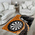 Personalised New Zealand Darts Area Rug Koru Tribal Tattoo and Silver Fern Maori Pattern Orange Color