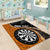 Personalised New Zealand Darts Area Rug Koru Tribal Tattoo and Silver Fern Maori Pattern Orange Color