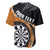 Personalised New Zealand Darts Baseball Jersey Koru Tribal Tattoo and Silver Fern Maori Pattern Orange Color