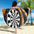 Personalised New Zealand Darts Beach Blanket Koru Tribal Tattoo and Silver Fern Maori Pattern Orange Color