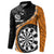 Personalised New Zealand Darts Button Sweatshirt Koru Tribal Tattoo and Silver Fern Maori Pattern Orange Color