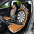 Personalised New Zealand Darts Car Seat Cover Koru Tribal Tattoo and Silver Fern Maori Pattern Orange Color