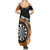 Personalised New Zealand Darts Family Matching Summer Maxi Dress and Hawaiian Shirt Koru Tribal Tattoo and Silver Fern Maori Pattern Orange Color