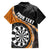 Personalised New Zealand Darts Family Matching Tank Maxi Dress and Hawaiian Shirt Koru Tribal Tattoo and Silver Fern Maori Pattern Orange Color