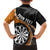 Personalised New Zealand Darts Hawaiian Shirt Koru Tribal Tattoo and Silver Fern Maori Pattern Orange Color