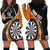 Personalised New Zealand Darts Hoodie Dress Koru Tribal Tattoo and Silver Fern Maori Pattern Orange Color