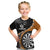 Personalised New Zealand Darts Kid T Shirt Koru Tribal Tattoo and Silver Fern Maori Pattern Orange Color