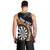 Personalised New Zealand Darts Men Tank Top Koru Tribal Tattoo and Silver Fern Maori Pattern Orange Color