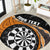 Personalised New Zealand Darts Round Carpet Koru Tribal Tattoo and Silver Fern Maori Pattern Orange Color