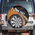 Personalised New Zealand Darts Spare Tire Cover Koru Tribal Tattoo and Silver Fern Maori Pattern Orange Color