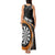 Personalised New Zealand Darts Tank Maxi Dress Koru Tribal Tattoo and Silver Fern Maori Pattern Orange Color