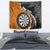 Personalised New Zealand Darts Tapestry Koru Tribal Tattoo and Silver Fern Maori Pattern Orange Color