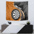 Personalised New Zealand Darts Tapestry Koru Tribal Tattoo and Silver Fern Maori Pattern Orange Color