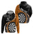 Personalised New Zealand Darts Zip Hoodie Koru Tribal Tattoo and Silver Fern Maori Pattern Orange Color