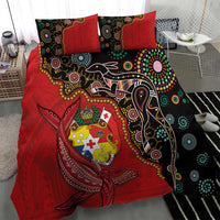 Tonga Ngatu and Australia Together Bedding Set Polynesian Humpback Whale and Aboriginal Kangaroo LT03 - Polynesian Pride