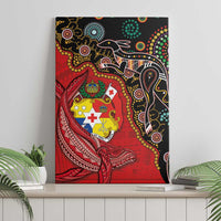 Tonga Ngatu and Australia Together Canvas Wall Art Polynesian Humpback Whale and Aboriginal Kangaroo LT03 - Polynesian Pride