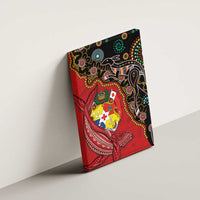 Tonga Ngatu and Australia Together Canvas Wall Art Polynesian Humpback Whale and Aboriginal Kangaroo LT03 - Polynesian Pride