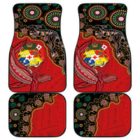Tonga Ngatu and Australia Together Car Mats Polynesian Humpback Whale and Aboriginal Kangaroo LT03 - Polynesian Pride