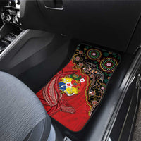 Tonga Ngatu and Australia Together Car Mats Polynesian Humpback Whale and Aboriginal Kangaroo LT03 - Polynesian Pride