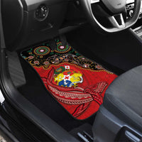 Tonga Ngatu and Australia Together Car Mats Polynesian Humpback Whale and Aboriginal Kangaroo LT03 - Polynesian Pride
