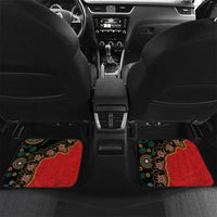 Tonga Ngatu and Australia Together Car Mats Polynesian Humpback Whale and Aboriginal Kangaroo LT03 Set 2pcs - Back Red - Polynesian Pride