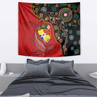 Tonga Ngatu and Australia Together Tapestry Polynesian Humpback Whale and Aboriginal Kangaroo LT03 - Polynesian Pride