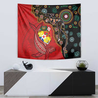Tonga Ngatu and Australia Together Tapestry Polynesian Humpback Whale and Aboriginal Kangaroo LT03 - Polynesian Pride