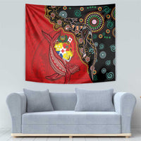 Tonga Ngatu and Australia Together Tapestry Polynesian Humpback Whale and Aboriginal Kangaroo LT03 - Polynesian Pride