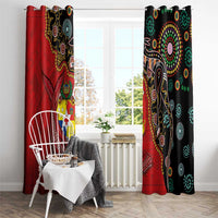 Tonga Ngatu and Australia Together Window Curtain Polynesian Humpback Whale and Aboriginal Kangaroo LT03 - Polynesian Pride