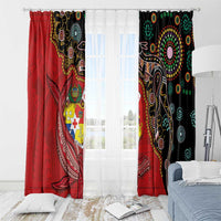 Tonga Ngatu and Australia Together Window Curtain Polynesian Humpback Whale and Aboriginal Kangaroo LT03 - Polynesian Pride