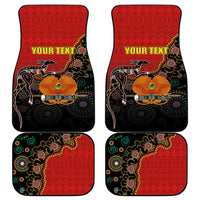 Personalised Papua New Guinea and Australia Together Car Mats Bird-of-paradise and Kangaroo with Aboriginal Pattern LT03 - Polynesian Pride