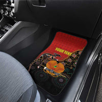 Personalised Papua New Guinea and Australia Together Car Mats Bird-of-paradise and Kangaroo with Aboriginal Pattern LT03 - Polynesian Pride