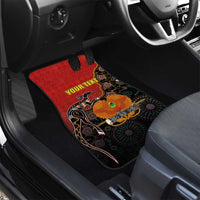 Personalised Papua New Guinea and Australia Together Car Mats Bird-of-paradise and Kangaroo with Aboriginal Pattern LT03 - Polynesian Pride
