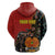 Personalised Papua New Guinea and Australia Together Hoodie Bird-of-paradise and Kangaroo with Aboriginal Pattern