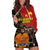 Personalised Papua New Guinea and Australia Together Hoodie Dress Bird-of-paradise and Kangaroo with Aboriginal Pattern