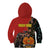 Personalised Papua New Guinea and Australia Together Kid Hoodie Bird-of-paradise and Kangaroo with Aboriginal Pattern