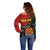 Personalised Papua New Guinea and Australia Together Off Shoulder Sweater Bird-of-paradise and Kangaroo with Aboriginal Pattern