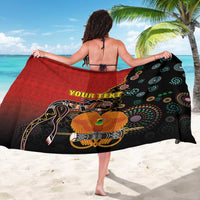 Personalised Papua New Guinea and Australia Together Sarong Bird-of-paradise and Kangaroo with Aboriginal Pattern LT03 - Polynesian Pride