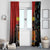 Personalised Papua New Guinea and Australia Together Window Curtain Bird-of-paradise and Kangaroo with Aboriginal Pattern