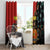 Personalised Papua New Guinea and Australia Together Window Curtain Bird-of-paradise and Kangaroo with Aboriginal Pattern