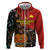 Personalised Papua New Guinea and Australia Together Zip Hoodie Bird-of-paradise and Kangaroo with Aboriginal Pattern