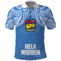 Hela Wigmen Rugby Polo Shirt Papua New Guinea Polynesian Tattoo LT03 Blue - Polynesian Pride