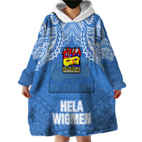 Custom Hela Wigmen Rugby Wearable Blanket Hoodie Papua New Guinea Polynesian Tattoo LT03 - Polynesian Pride