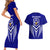 Kimbe Cutters Rugby Couples Matching Short Sleeve Bodycon Dress and Hawaiian Shirt Papua New Guinea Polynesian Tattoo Blue Version LT03 - Polynesian Pride