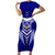 Custom Kimbe Cutters Rugby Family Matching Short Sleeve Bodycon Dress and Hawaiian Shirt Papua New Guinea Polynesian Tattoo Blue Version LT03 Mom's Dress Blue - Polynesian Pride