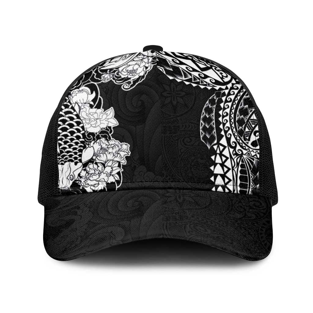 Japanese Irezumi and Hawaiian Polynesian Art Tattoo Baseball Net Cap Black Color LT03 One Size Black Black - Polynesian Pride