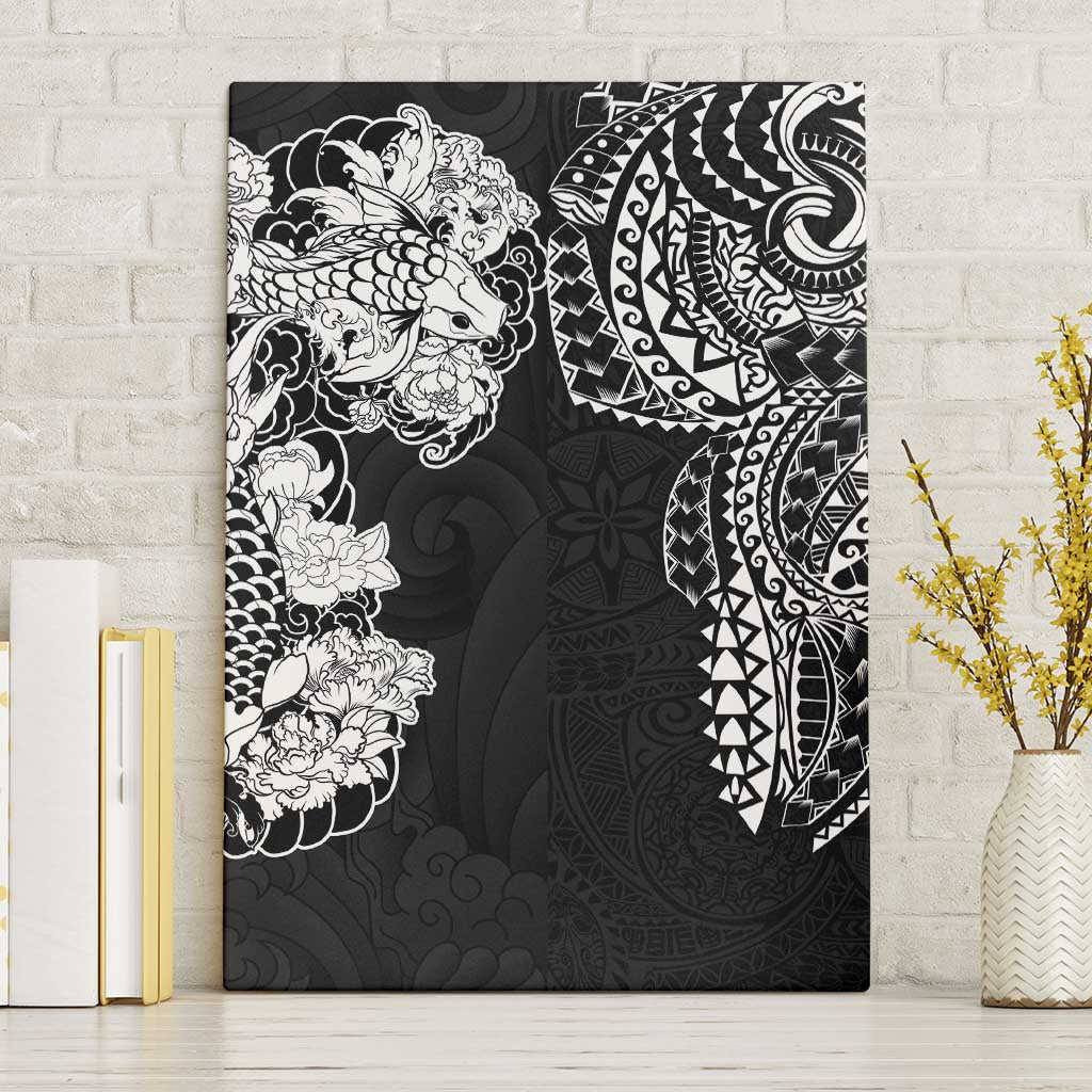 Japanese Irezumi and Hawaiian Polynesian Art Tattoo Canvas Wall Art Black Color LT03 Without Frame Black - Polynesian Pride