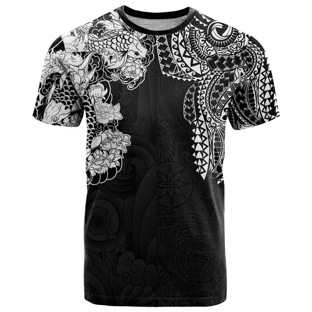 Japanese Irezumi and Hawaiian Polynesian Art Tattoo T Shirt Black Color LT03 Black - Polynesian Pride